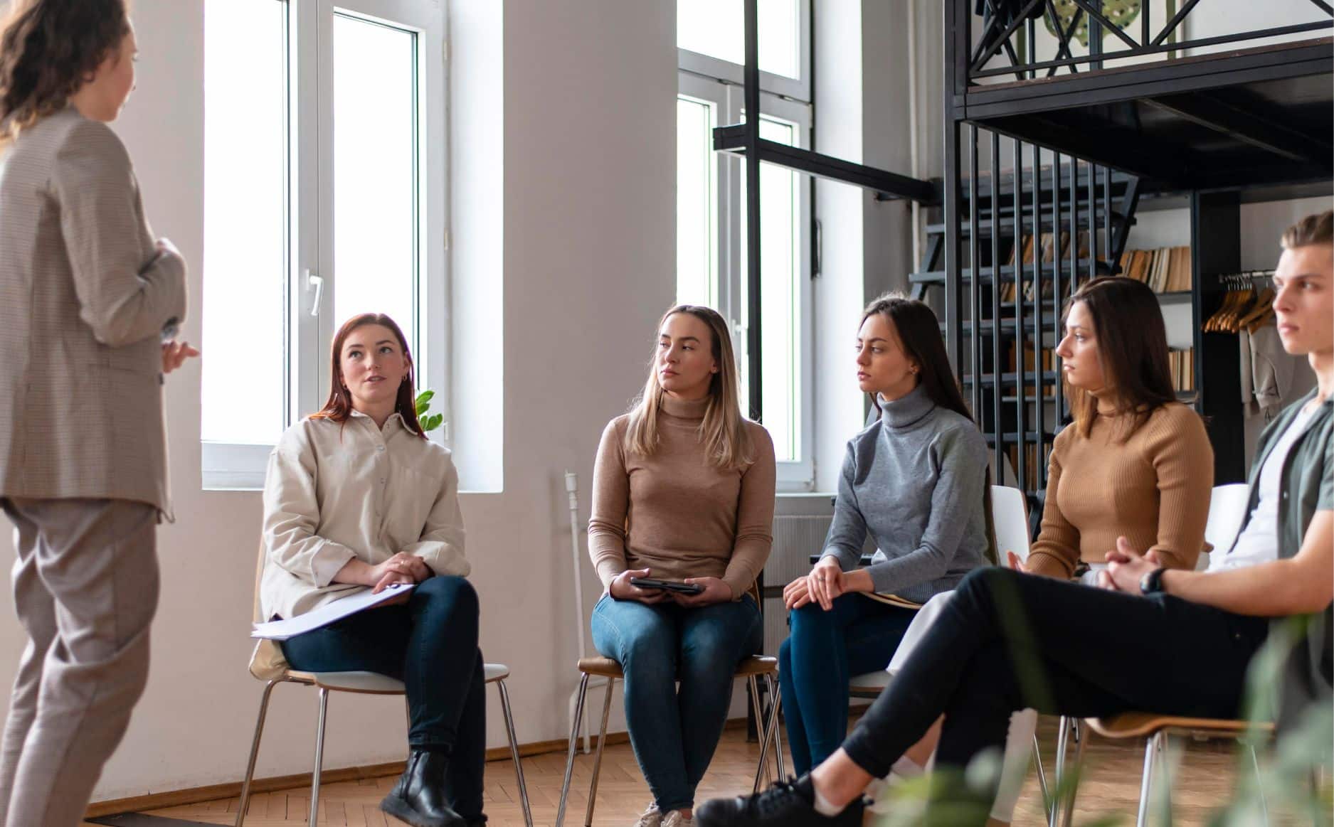 Group discussion in a workshop setting.